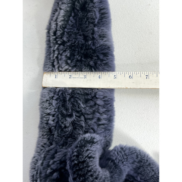100% Rabbit Fur Scarf Shawl Collar Wrap Wave Edge Neck Warmer - Picture 9 of 11